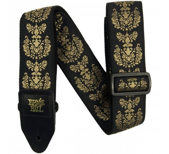 Ernie Ball 5334 гитарный ремень Royal Crest Jacquard, полипропилен, кожаные нашивки