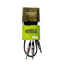 NordFolk NYC275/1M кабель инсертный Jack stereo  2 x Jack mono, металл разъёмы, 1 м