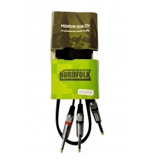 NordFolk NYC275/3M кабель инсертный Jack stereo  2 x Jack mono, металл разъёмы, 3 м