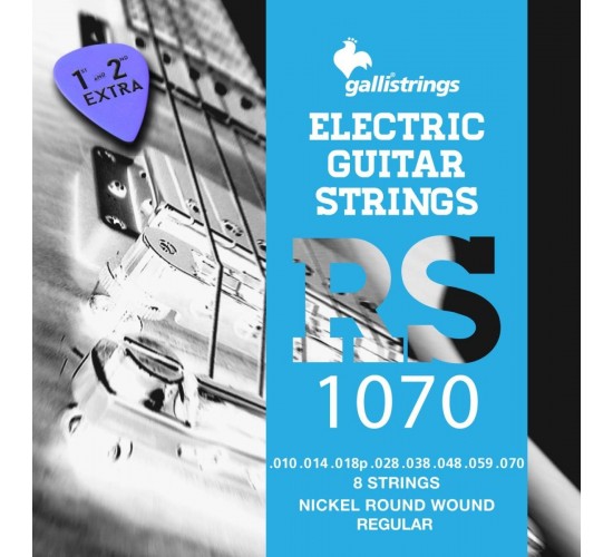 Galli Strings RS1070 Комплект струн для 8-струнной электрогитары, Италия