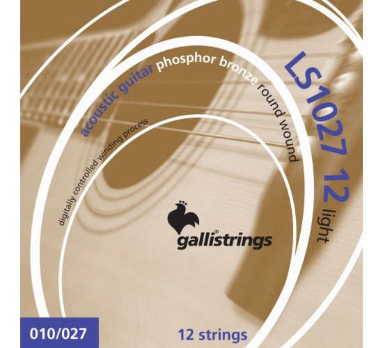 Galli Strings LS1027-12 Комплект струн для 12-струнной акустической гитары, фосфорная бронза, Италия