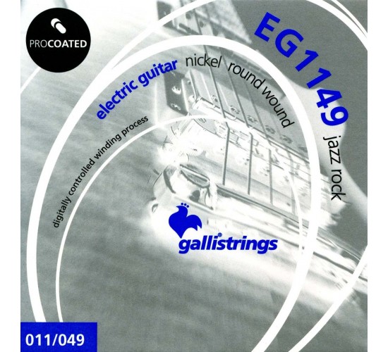 Galli Strings EG1149 Комплект струн для 6-струнной электрогитары, никель, jazz rock, Италия