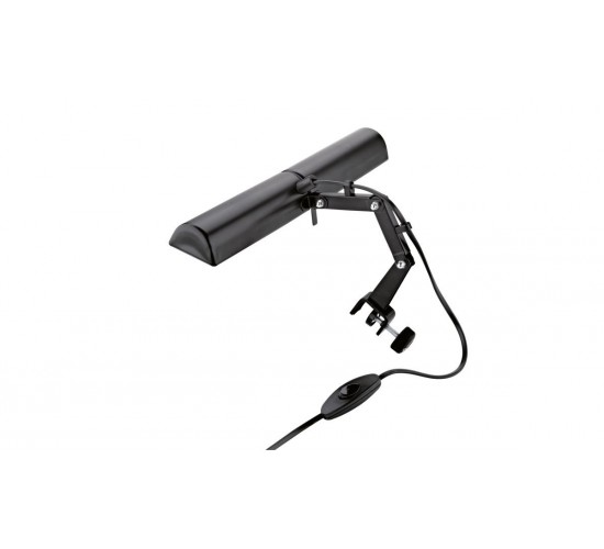 K&M 12260-013-55 подсветка для нот на струбцине, с 2мя лампами накаливания, шнур с выключателем 2м