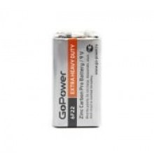 GoPower 00-00015598 Carbon Zinc PRO Элемент питания Крона 6F22 9В, солевой