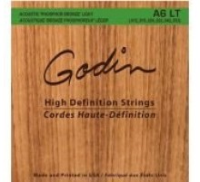 Godin 008995 A6 LT Комплект струн для акустической гитары, фосфорная бронза, 12-53