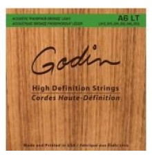 Godin 008995 A6 LT Комплект струн для акустической гитары, фосфорная бронза, 12-53