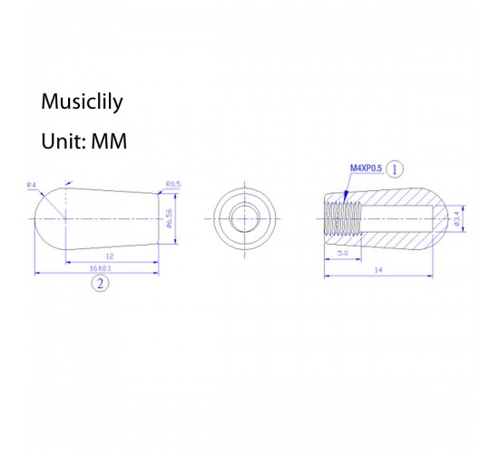 Musiclily MX0458 Ручка переключателя, черная