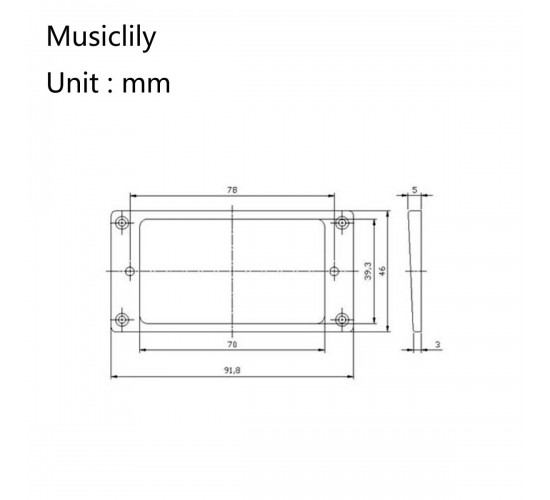 Musiclily MX1588BK-MX1589BK Комплект рамок звукоснимателей (1+1), прямые, черные