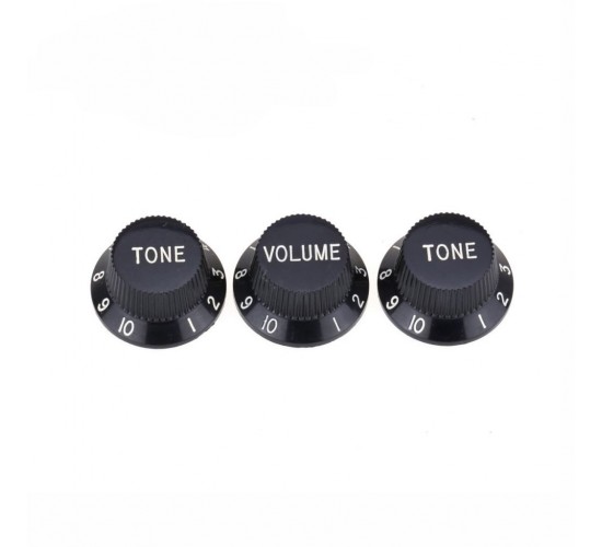 Musiclily MX1563BK-2MX1564BK Комплект ручек потенциометров (2+1), Strat Style, черные