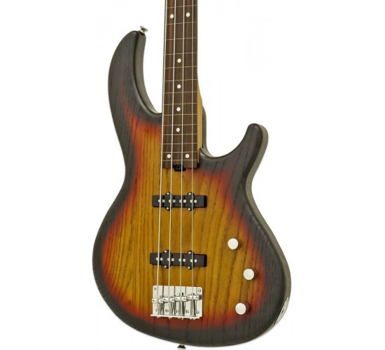 Aria 313-JP OPSB Fretless безладовая бас-гитара, форма Fusion, цвет санберст