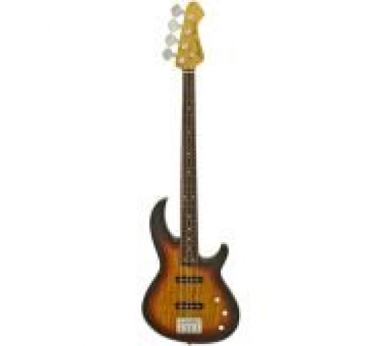 Aria 313-JP OPSB Fretless безладовая бас-гитара, форма Fusion, цвет санберст