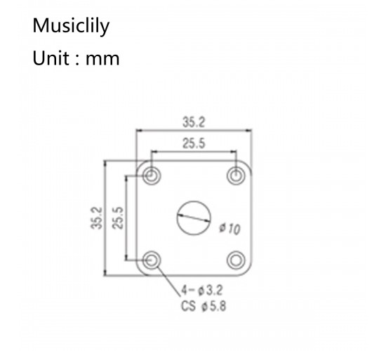 Musiclily MX1708GD Накладка выходного разъема гитары, золото