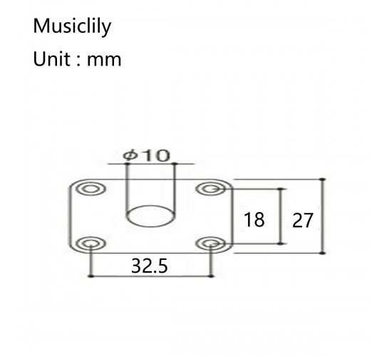 Musiclily MX1587BK Накладка выходного разъема гитары Gibson LP/Epiphone, черная, 1шт