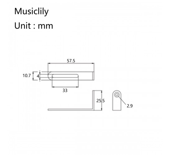 Musiclily MX1710NK Кронштейн защитной накладки Les Paul, никель