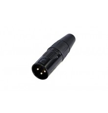 Rean RC3M-B кабельный разъем XLR male 3-контакта, черненый корпус, золоченые контакты