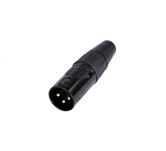 Rean RC3M-B кабельный разъем XLR male 3-контакта, черненый корпус, золоченые контакты