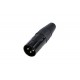 Rean RC3M-B кабельный разъем XLR male 3-контакта, черненый корпус, золоченые контакты