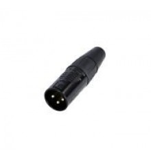 Rean RC3M-B кабельный разъем XLR male 3-контакта, черненый корпус, золоченые контакты