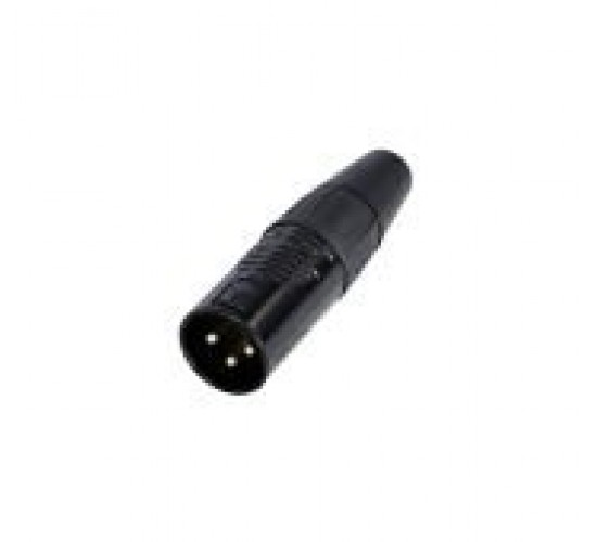 Rean RC3M-B кабельный разъем XLR male 3-контакта, черненый корпус, золоченые контакты