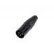 Rean RC3M-B кабельный разъем XLR male 3-контакта, черненый корпус, золоченые контакты