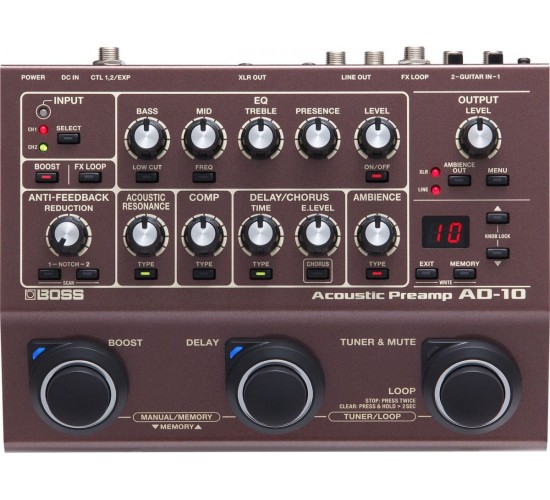 Boss AD-10 предусилитель/процессор эффектов для акустической гитары