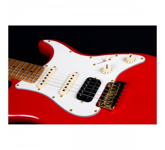 JET JS-400 RD G электрогитара, Stratocaster, корпус липа, 22 лада, HSS, tremolo, цвет RD