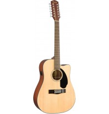 Fender CD-60SCE-12 Nat Dread 12-струнная электроакустическая гитара, цвет натуральный