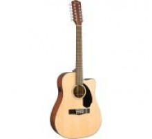 Fender CD-60SCE-12 Nat Dread 12-струнная электроакустическая гитара, цвет натуральный