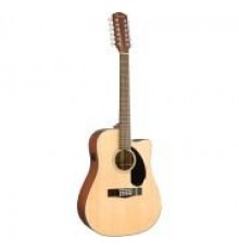Fender CD-60SCE-12 Nat Dread 12-струнная электроакустическая гитара, цвет натуральный