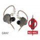 KZ ZSN PRO Gray гибридные наушники без микрофона, цвет серый