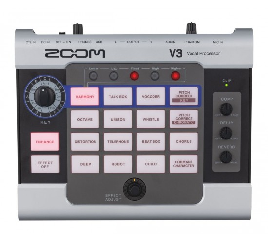 Zoom V3 Вокальный процессор, 16 вокальных эффектов, режим аудиоинтерфейса