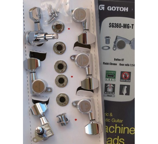 Gotoh SG360-07 MG-TRAD, колки локовые 6 в линию, хром