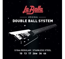 La Bella S1046 Комплект струн для электрогитары без головки грифа, 10-46, сталь, Regular