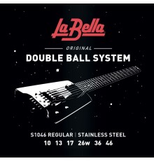 La Bella S1046 Комплект струн для электрогитары без головки грифа, 10-46, сталь, Regular