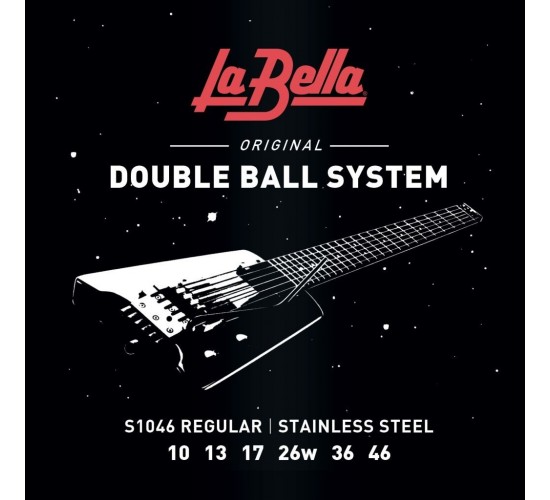 La Bella S1046 Комплект струн для электрогитары без головки грифа, 10-46, сталь, Regular