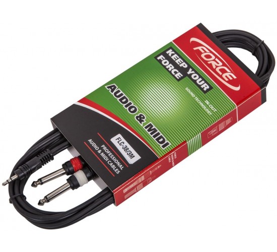 Force FLC-38/3 аудио шнур Jack mini (stereo) - 2xJack mono (3,0м)