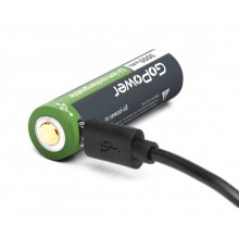 GoPower 00-00019621 Аккумулятор бытовой 18650 Li-ion, 3.7В, 3000мАч, USB, с защитой