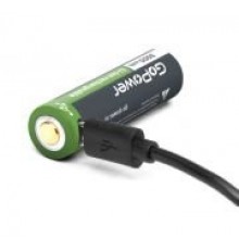 GoPower 00-00019621 Аккумулятор бытовой 18650 Li-ion, 3.7В, 3000мАч, USB, с защитой