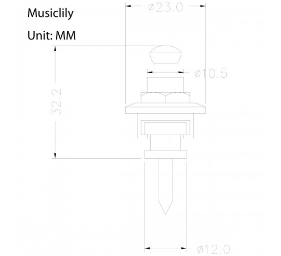 Musiclily M182 Крепление ремня с блокировкой, черное, 2шт