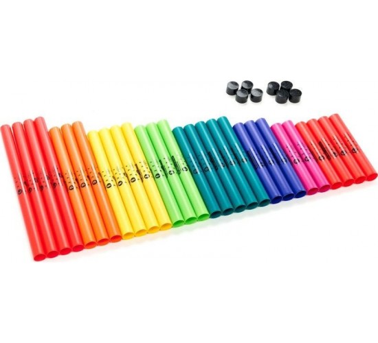 Boomwhackers BW-SET03 CONCERT SET набор диатонических трубок, 28 трубок, 8 октаваторных колпачков, чехол