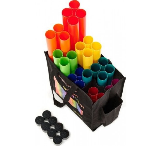 Boomwhackers BW-SET03 CONCERT SET набор диатонических трубок, 28 трубок, 8 октаваторных колпачков, чехол
