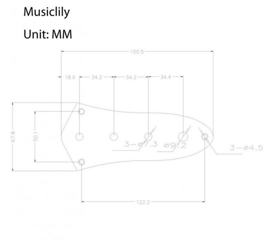 Musiclily M511 Темброблок с панелью для Jazz Bass, хром