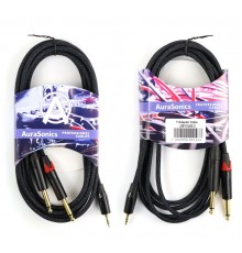 AuraSonics J35Y2J63-3 аудио Y-кабель jack 3.5мм -> 2 x jack 6.35мм, 3м