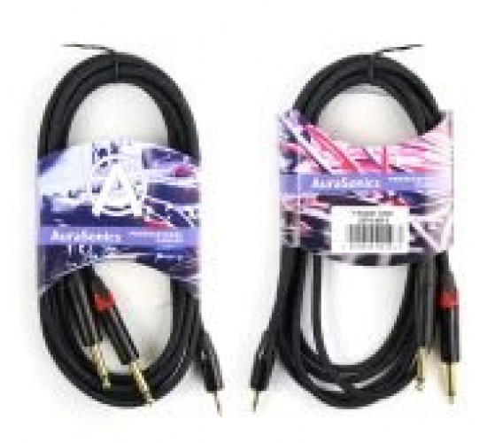 AuraSonics J35Y2J63-3 аудио Y-кабель jack 3.5мм -> 2 x jack 6.35мм, 3м