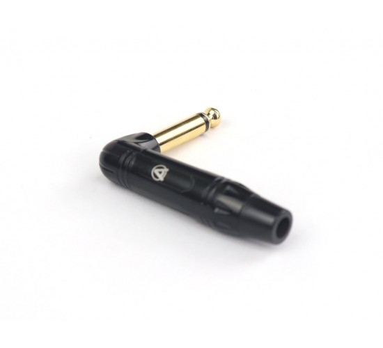AuraSonics JMA2R-BG кабельный разъем угловой Jack 6.3мм TS (моно) штекер, позолоченные контакты, чер