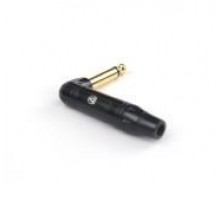 AuraSonics JMA2R-BG кабельный разъем угловой Jack 6.3мм TS (моно) штекер, позолоченные контакты, чер