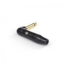 AuraSonics JMA2R-BG кабельный разъем угловой Jack 6.3мм TS (моно) штекер, позолоченные контакты, чер