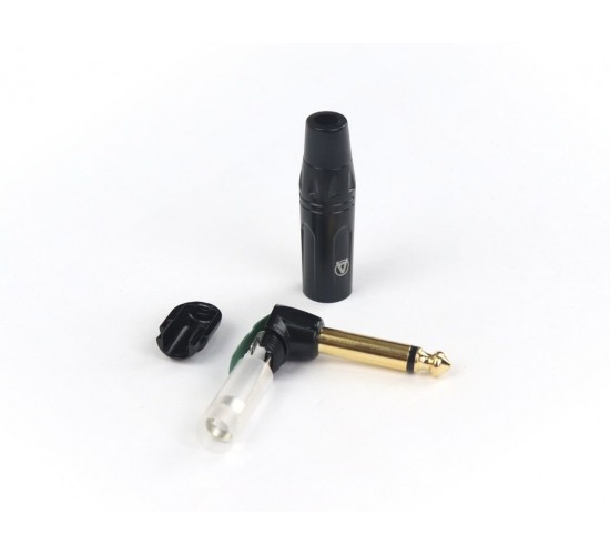 AuraSonics JMA2R-BG кабельный разъем угловой Jack 6.3мм TS (моно) штекер, позолоченные контакты, чер