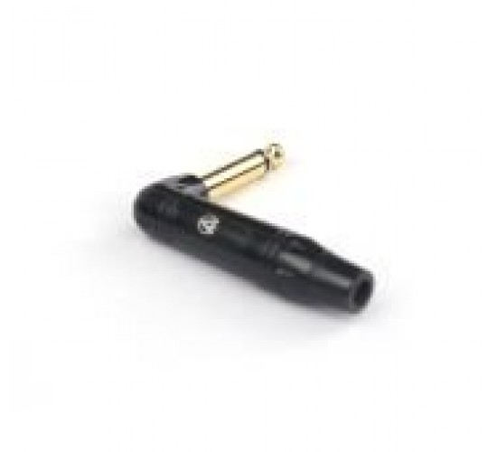 AuraSonics JMA2R-BG кабельный разъем угловой Jack 6.3мм TS (моно) штекер, позолоченные контакты, чер