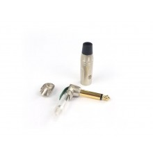 AuraSonics JMA2R-G кабельный разъем угловой Jack 6.3мм TS (моно) штекер, позолоченные контакты,матов